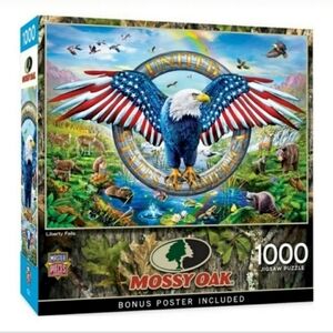 Master Pieces Mossy Oak Liberty Falls USA Eagle 1,000 Piece Jigsaw Puzzle-New
